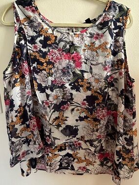 Roz & ALI Floral Sleeveless Blouse Size XL